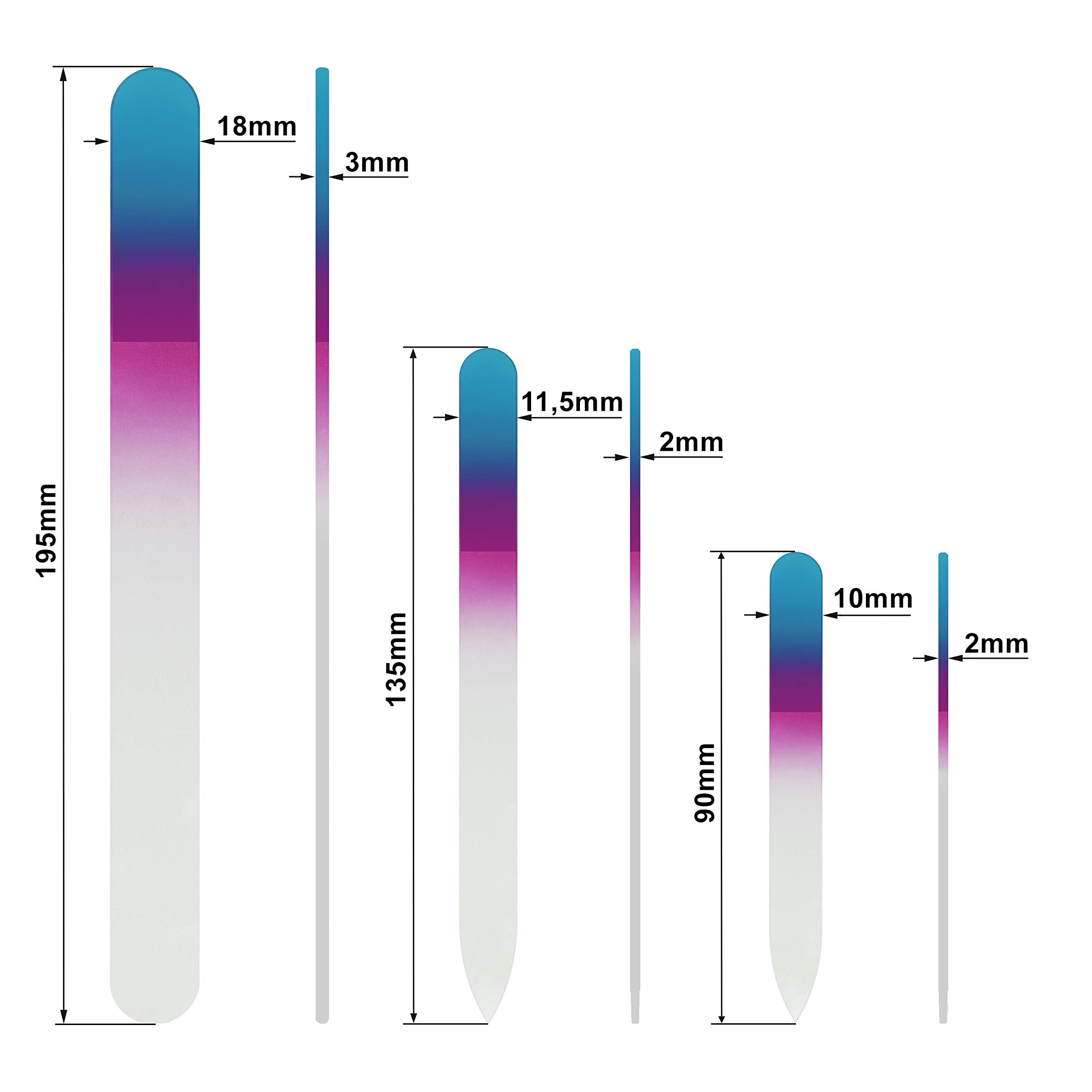 Mont Bleu Czech-tempered glass nail file with a lifetime warranty on the filing surface.