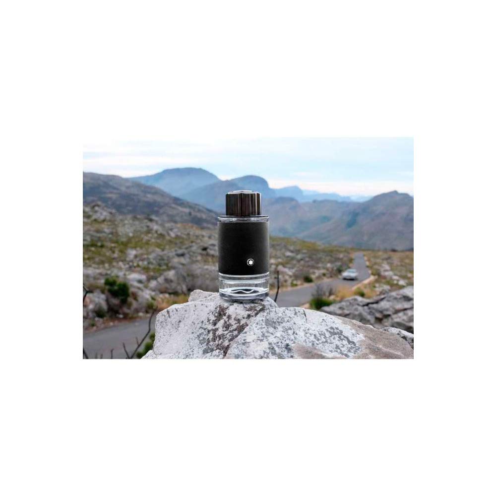 Montblanc Explorer travel-size packaging, ideal for on-the-go refinement.