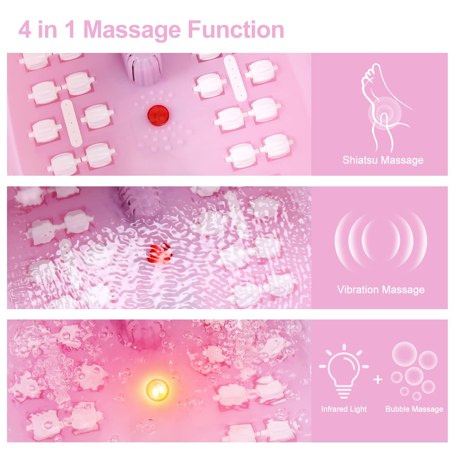 MoodRelish Foot Spa with red light for soothing ambience during foot care.