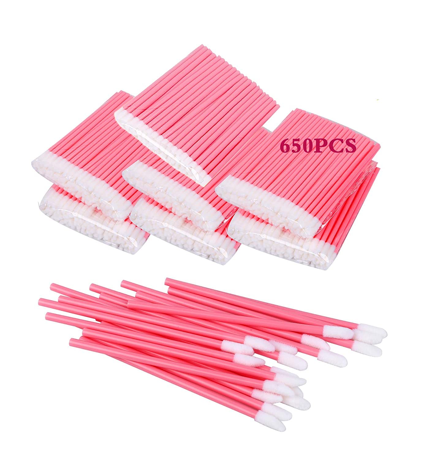 Mooerca 650pcs disposable lip brushes kit for clean lip color application