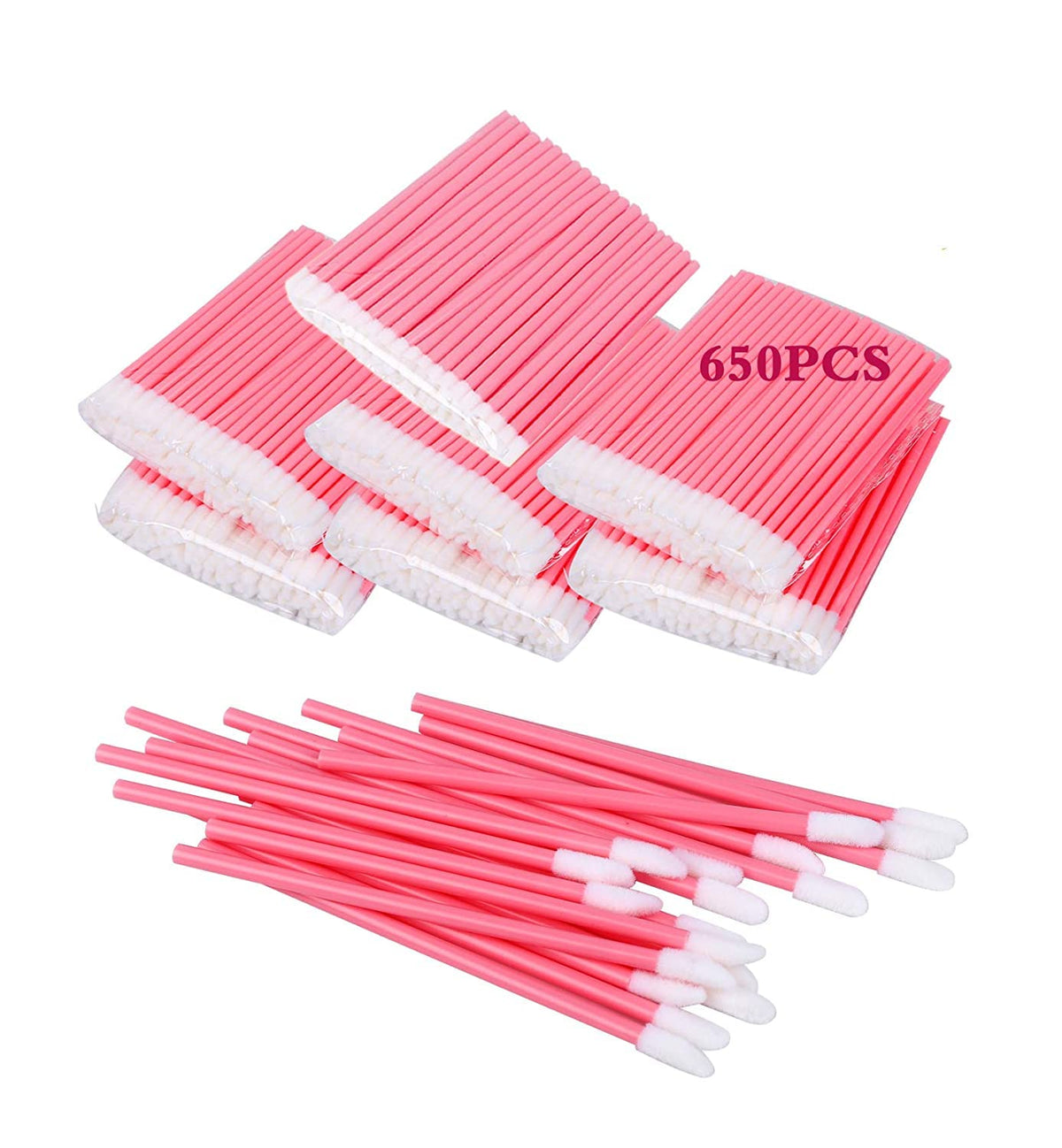 Mooerca 650pcs disposable lip brushes kit for clean lip color application
