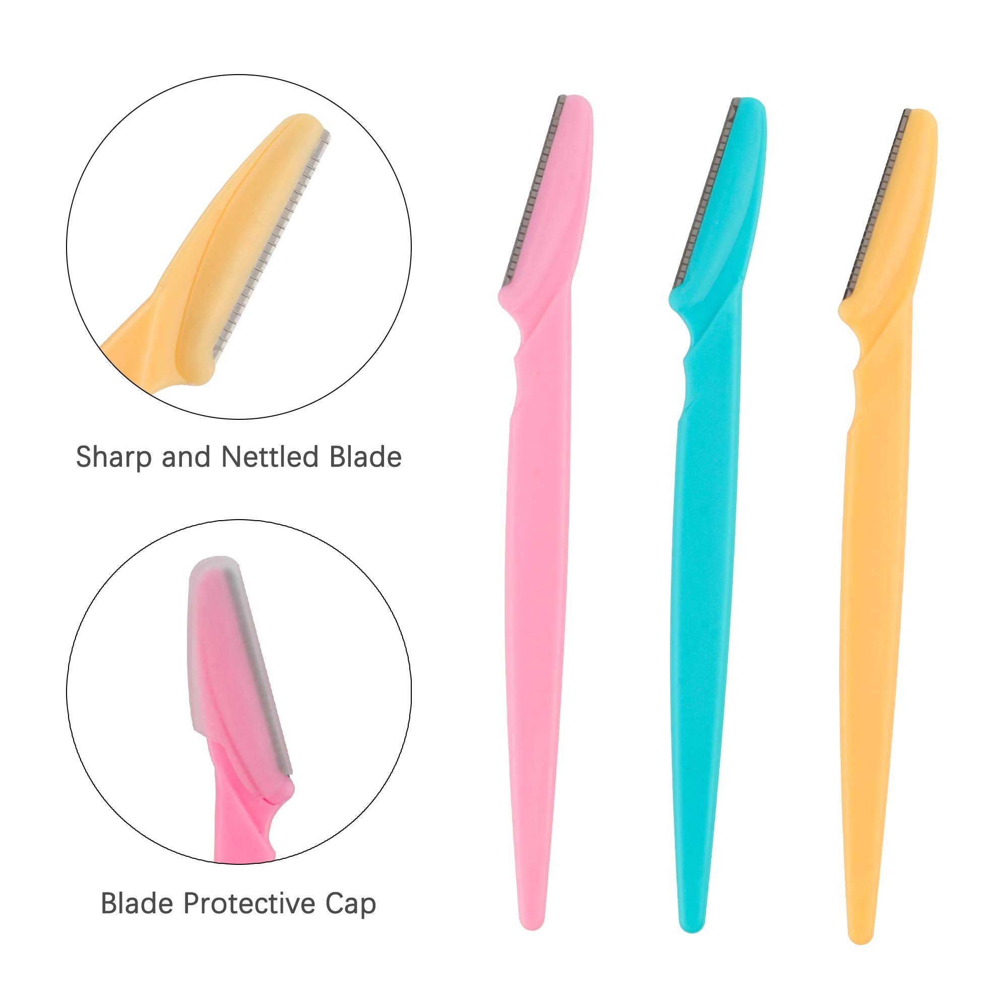Mooerca eyebrow razor 62pcs yellow shaver pack for travel touch-ups