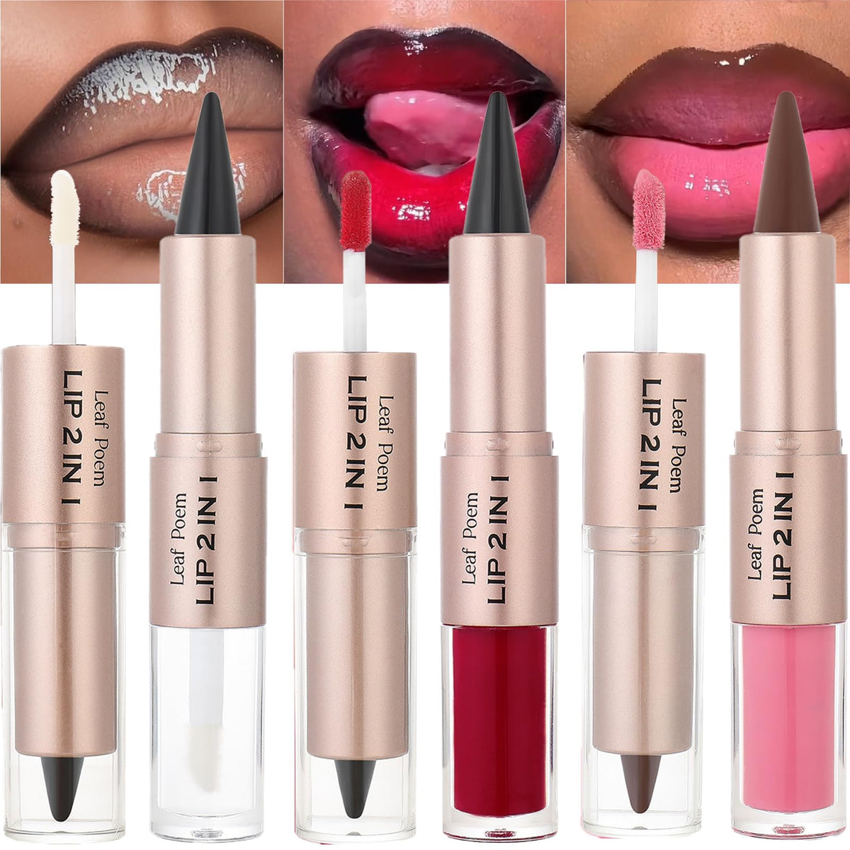 MooGlamor dual-ended lip liner and gloss for precise definition and shine.