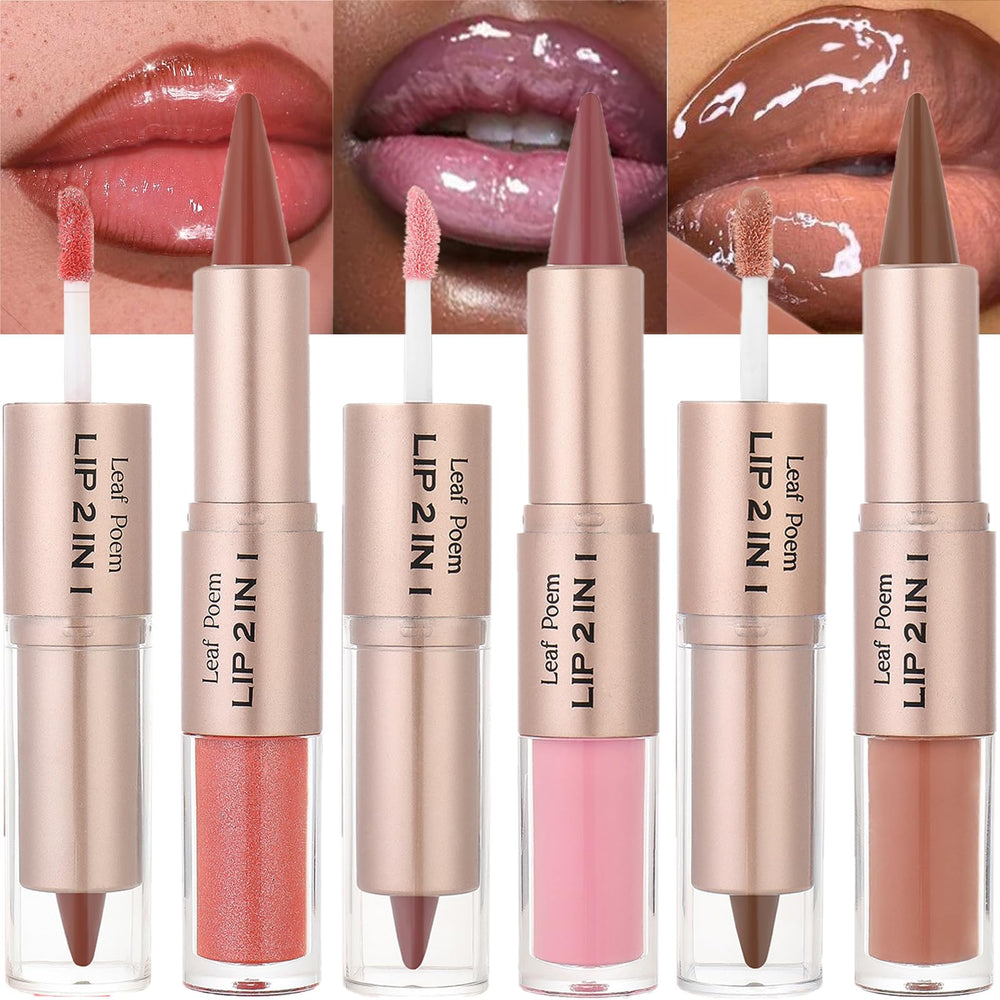 MooGlamor dual-ended lip liner and gloss set for precise shaping and shine