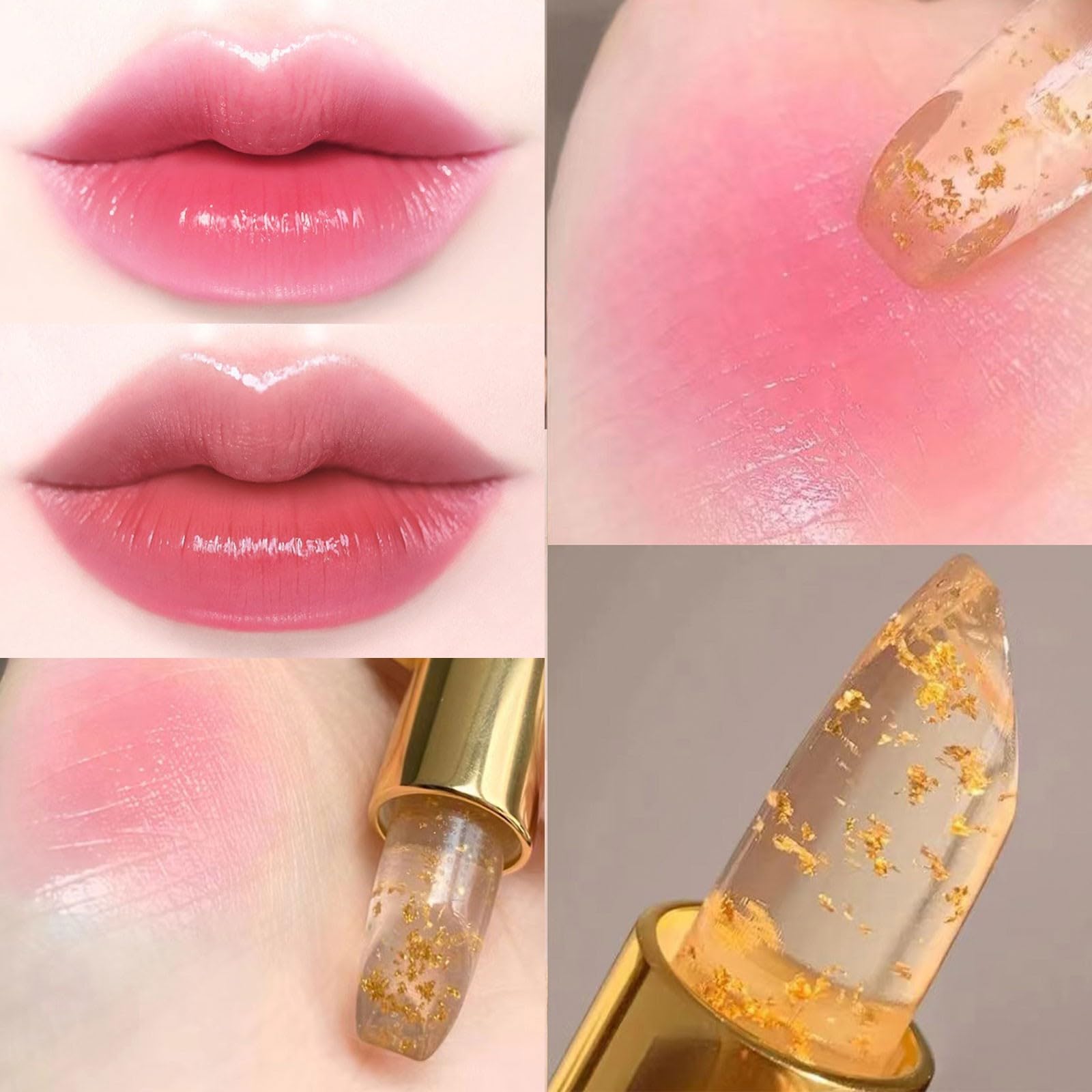 MooGlamor labial tono rosa suave, acabado sedoso y atractivo
