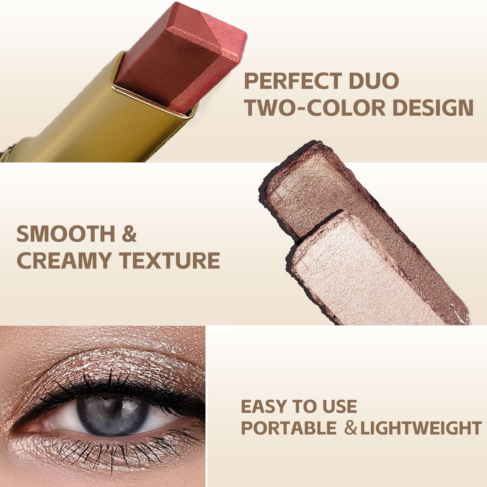MooGlamor Glitter Stick: diseño deslizante retráctil para uso portable.