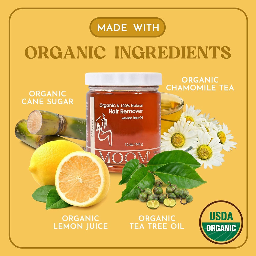 MOOM eco-friendly packaging and organic ingredients included.