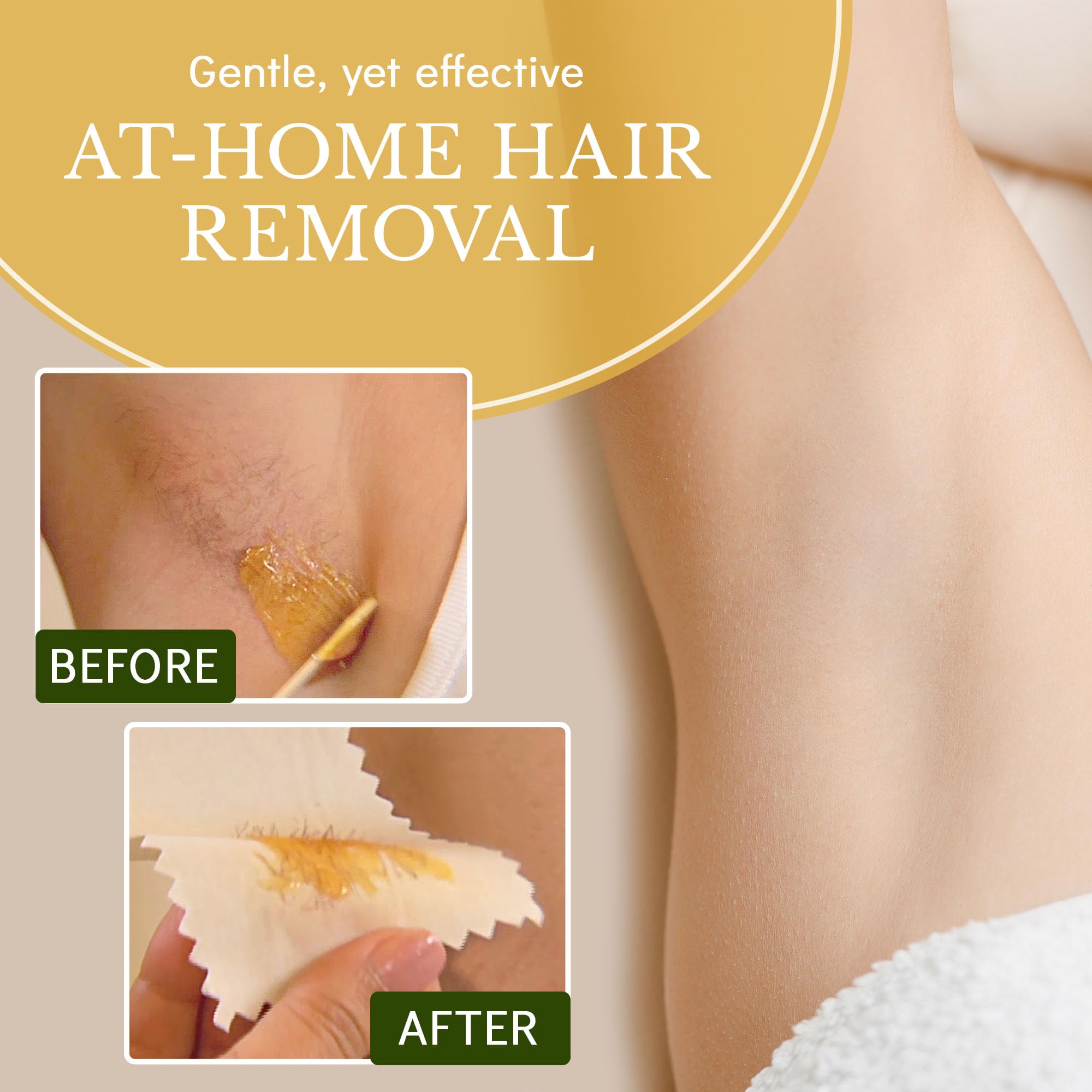 MOOM sugar wax exfoliates skin while removing hair.
