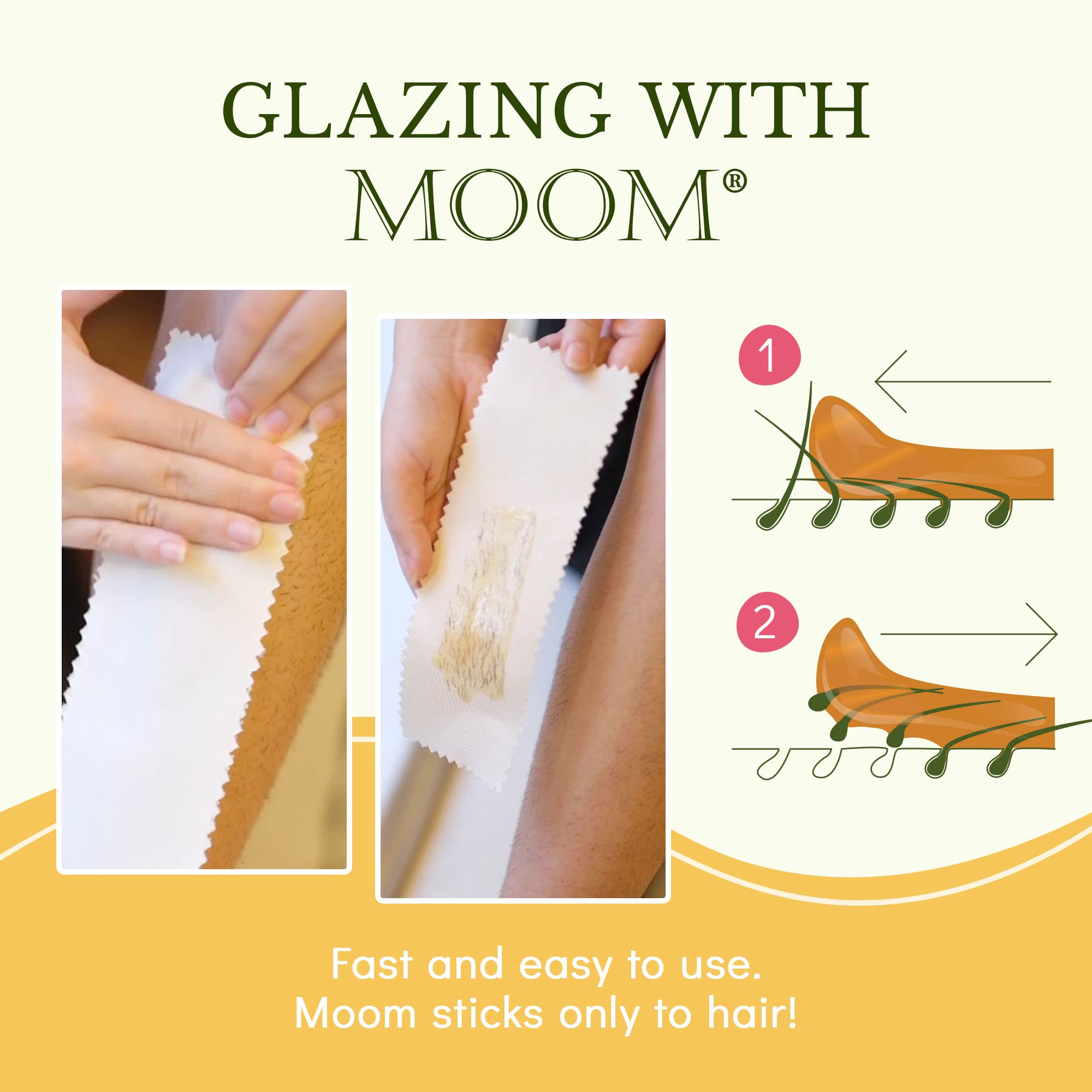 MOOM post-wax skin feels soft and hydrated.