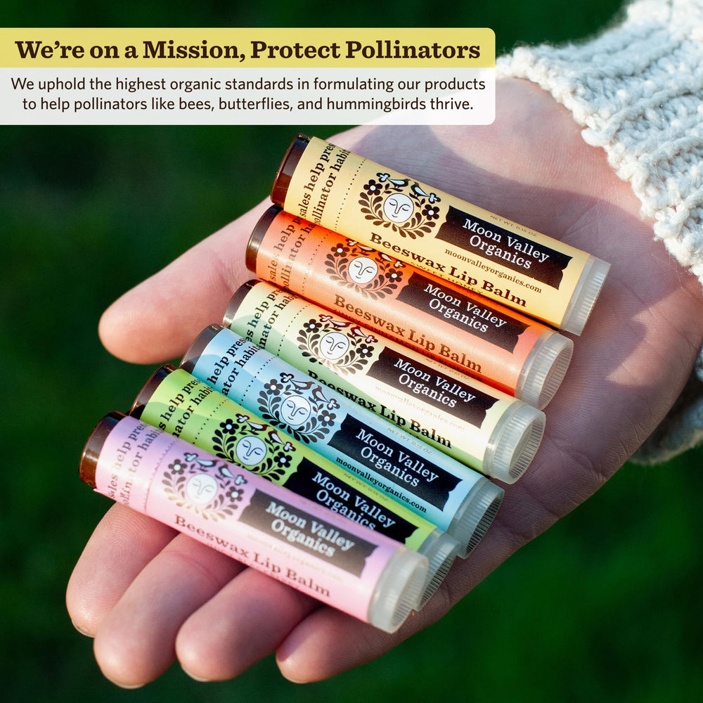 Moon Valley Organics bálsamo labial menta vainilla para sensación fresca