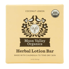 Moon Valley Organics Moon Melt Bar, coco limón, hidrata la piel al instante.