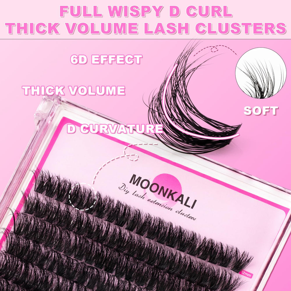 MOONKALI lash clusters 12-20mm length creates varied lash styles.