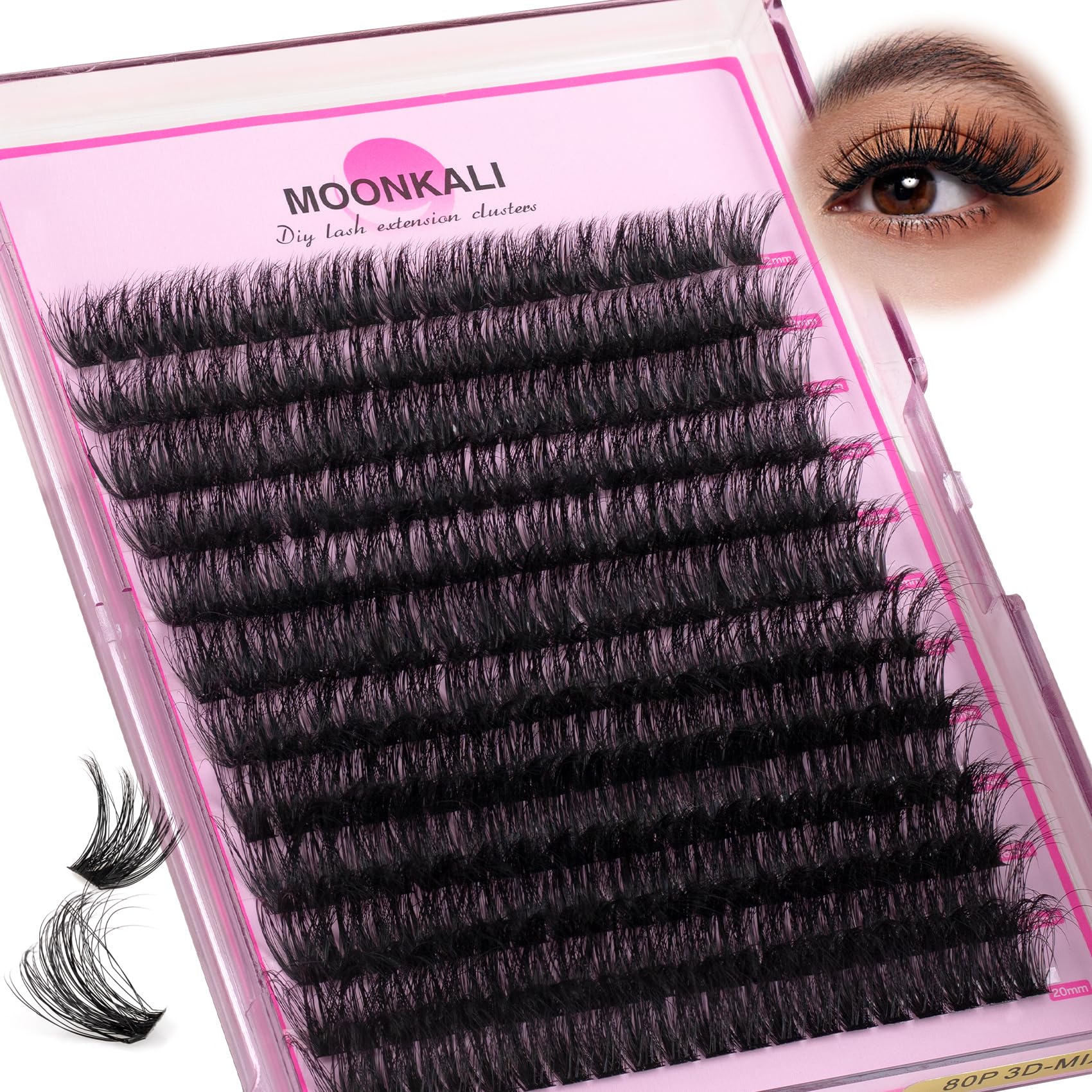 MOONKALI lash clusters DIY friendly for home use.