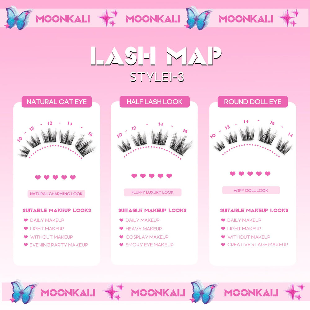 MOONKALI lightweight lash bands reduce eyelid pressure and irritation.
