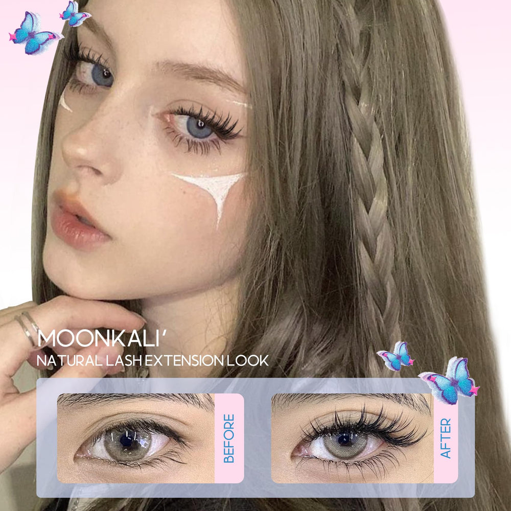 MOONKALI mink-like fiber lashes feel soft and durable for reuse.