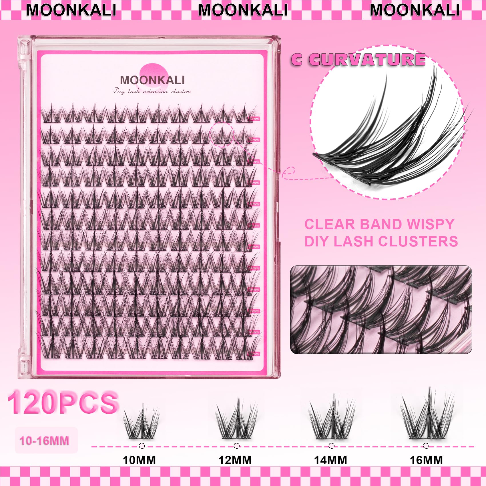MOONKALI wispy 3D lash clusters add natural definition and drama.