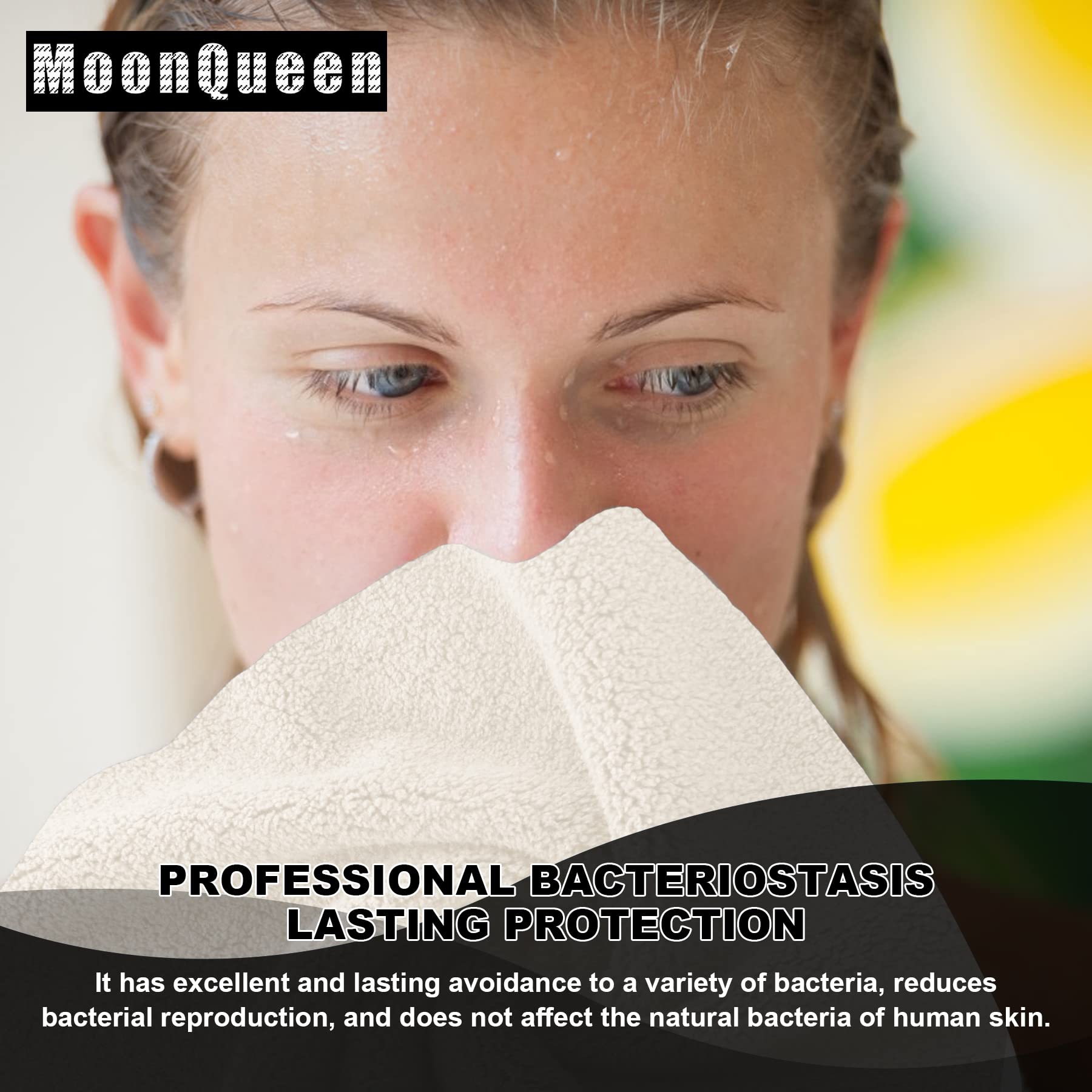 MOONQUEEN pack 12 toallas crema, color crema clásico para el neceser.