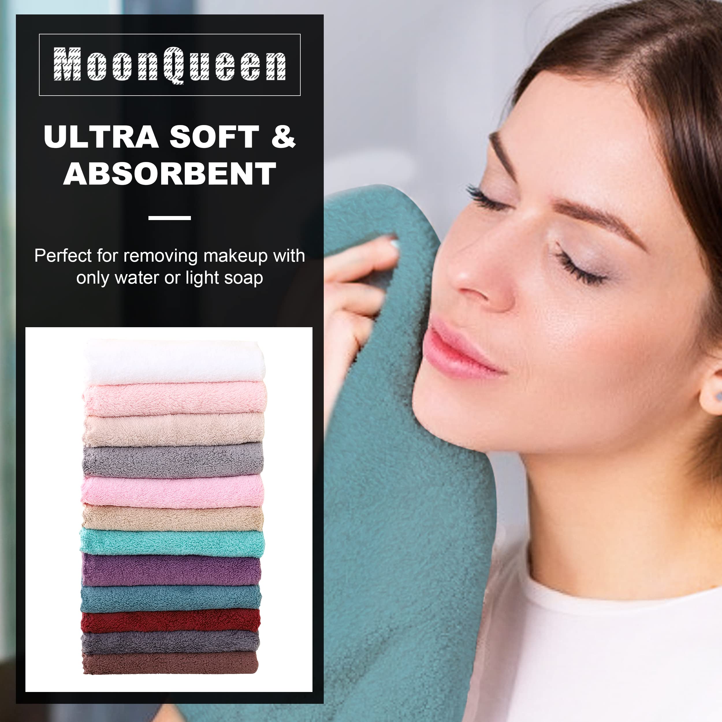 MOONQUEEN panos de microfibra suaves y absorbentes para desmaquillar sin químicos