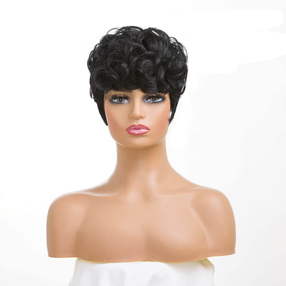 Moonshow natural black back view showing tapered neckline