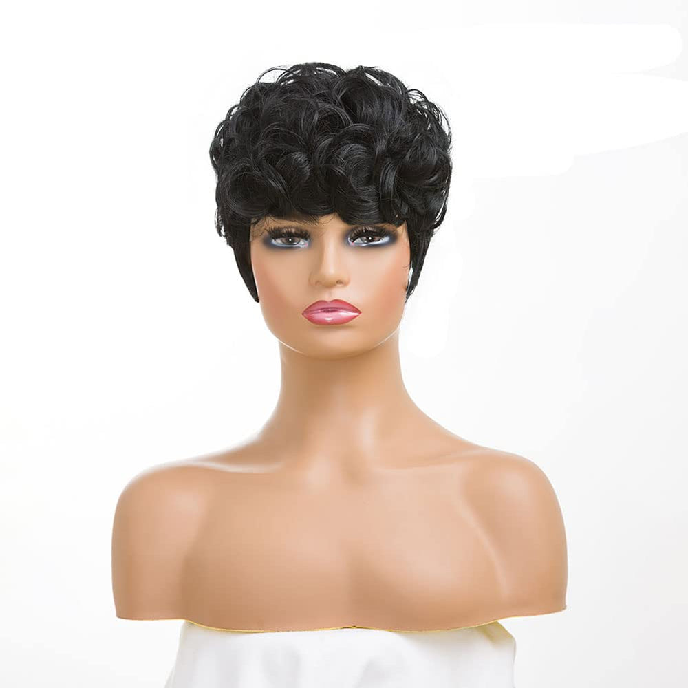 Moonshow natural black back view showing tapered neckline