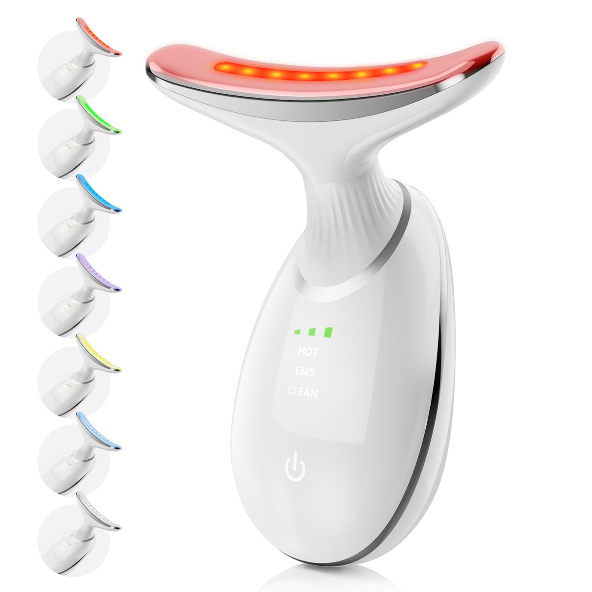 MoonTix face-neck massager with LED lights for targeted light therapy.