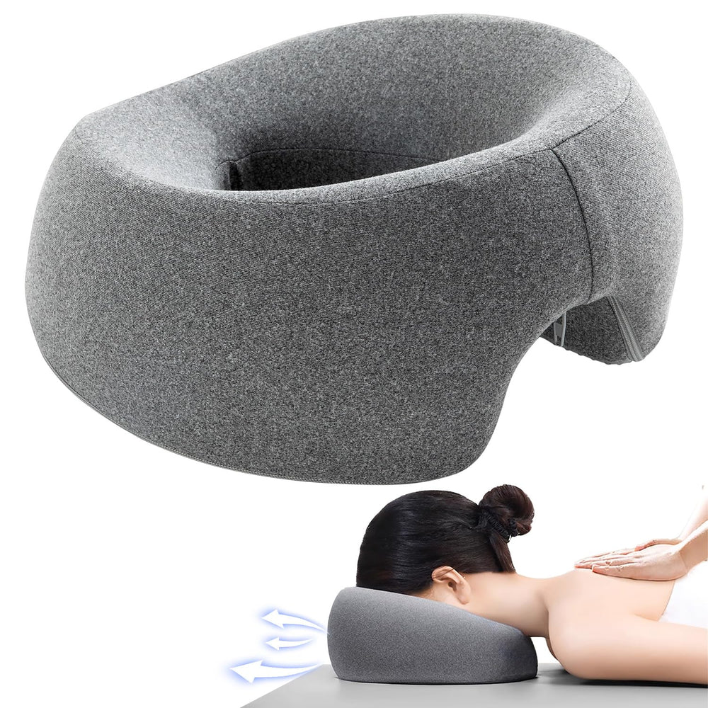 MOONYOOY massage head rest on bed providing comfortable support for prone massage.