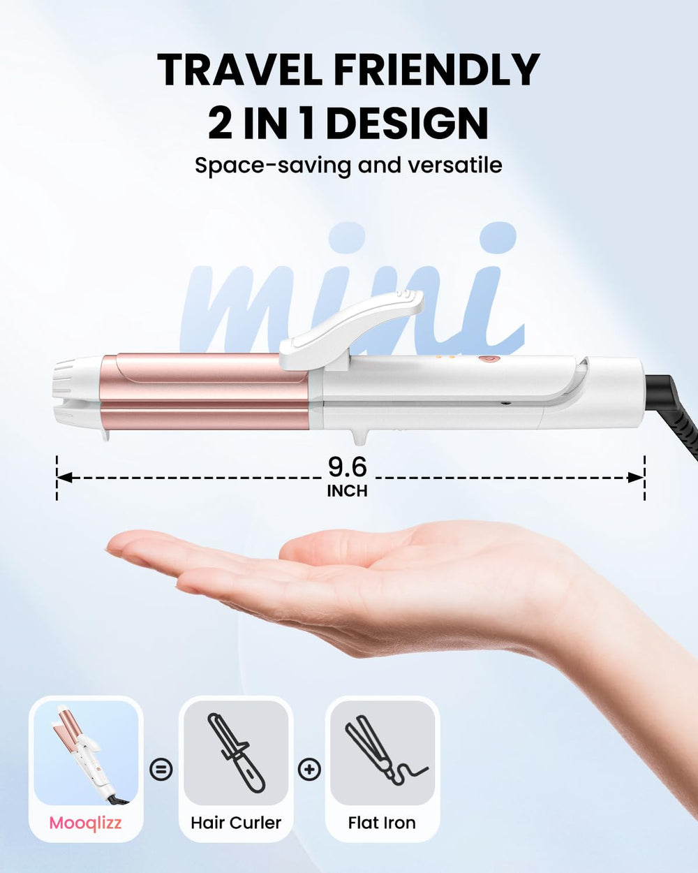 Mooqlizz ceramic 1.25 inch plates delivering even heat for smoother curls