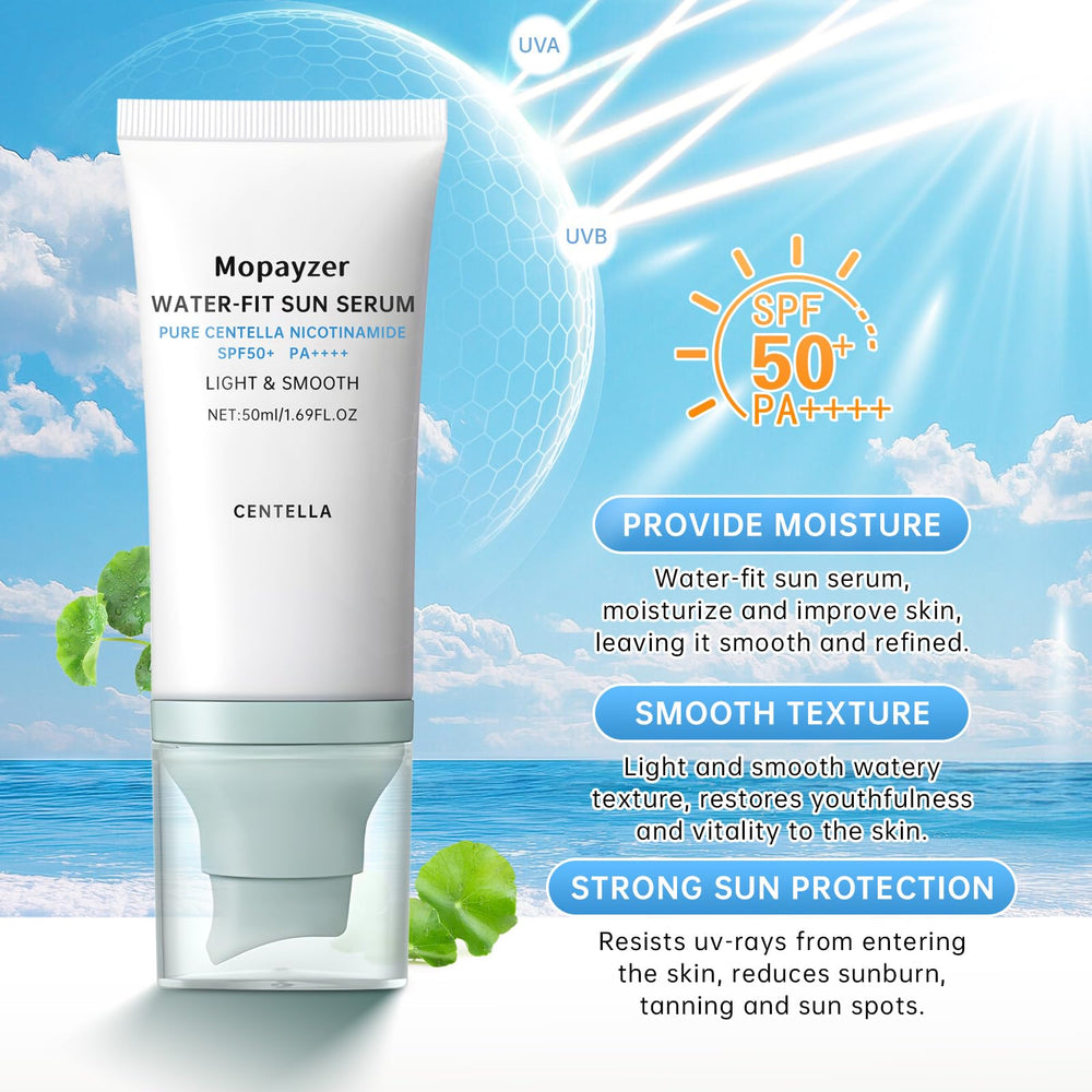 Mopayzer Centella Sunscreen SPF 50 application gel demonstrates lightweight texture for daily use