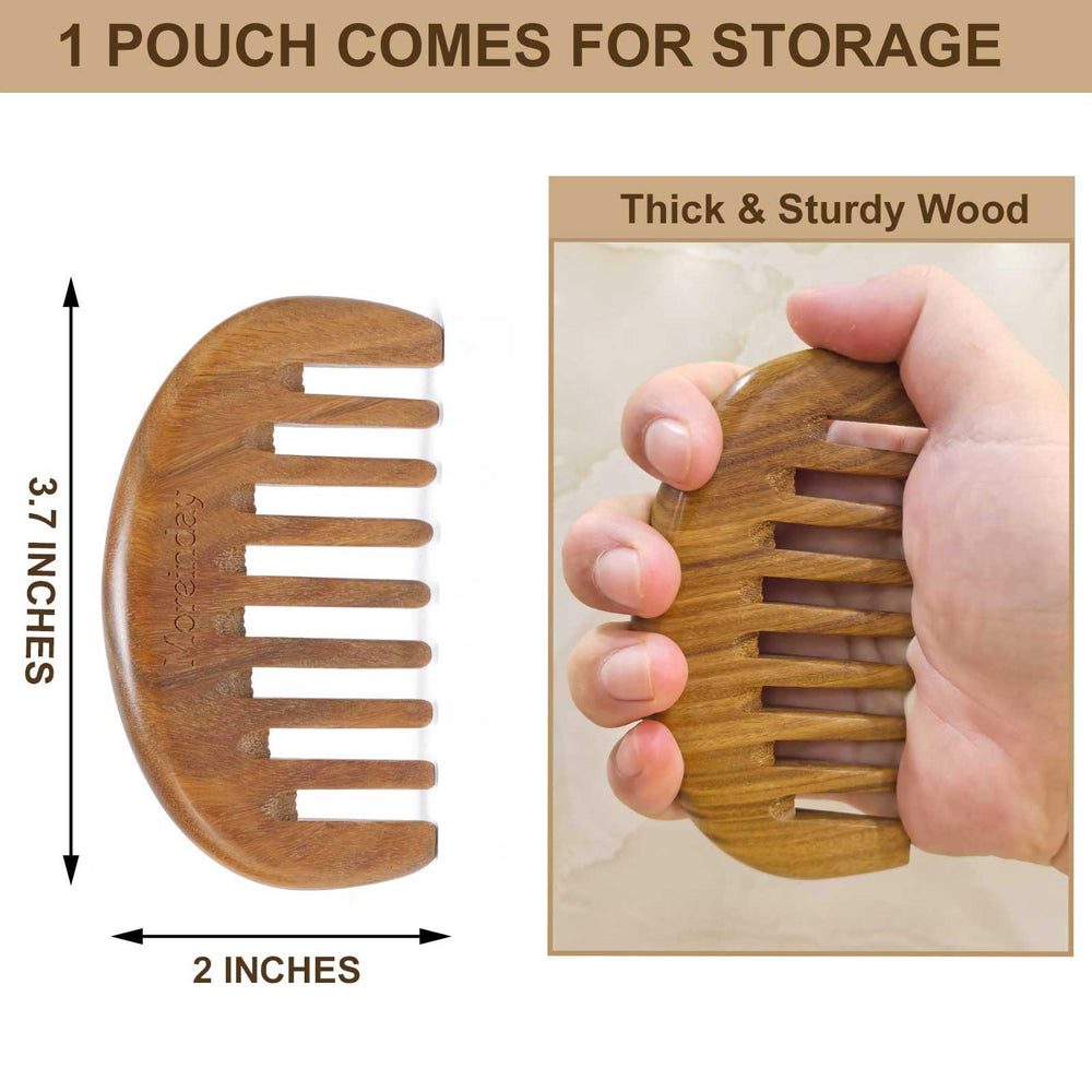 Moreinday sandalwood scalp-massager close-up showing smooth surface and comfortable grip.
