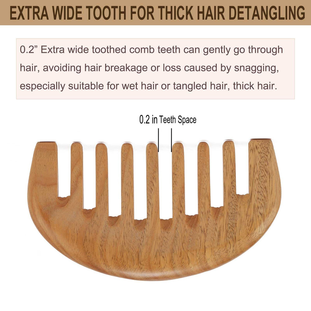 Moreinday green sandalwood static-free comb for smoother styling.