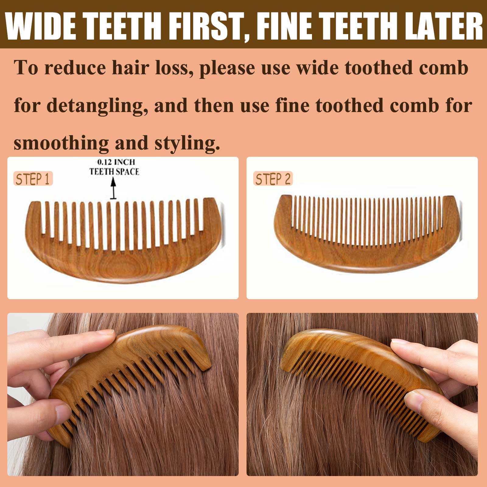 Moreinday green sandalwood combs showcase round-tip design for comfortable hair and beard grooming.