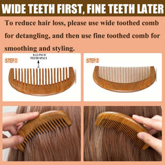 Moreinday green sandalwood combs showcase round-tip design for comfortable hair and beard grooming.