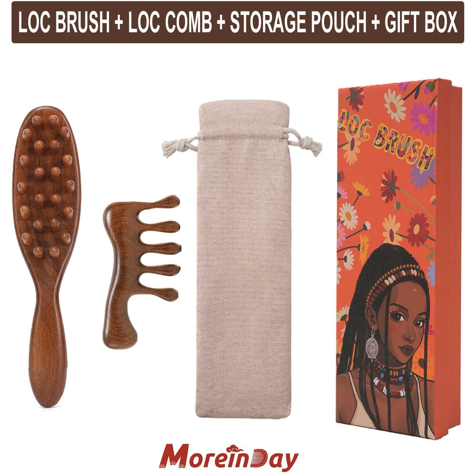 Moreinday scalp massage tool used during detangling for a calm routine.
