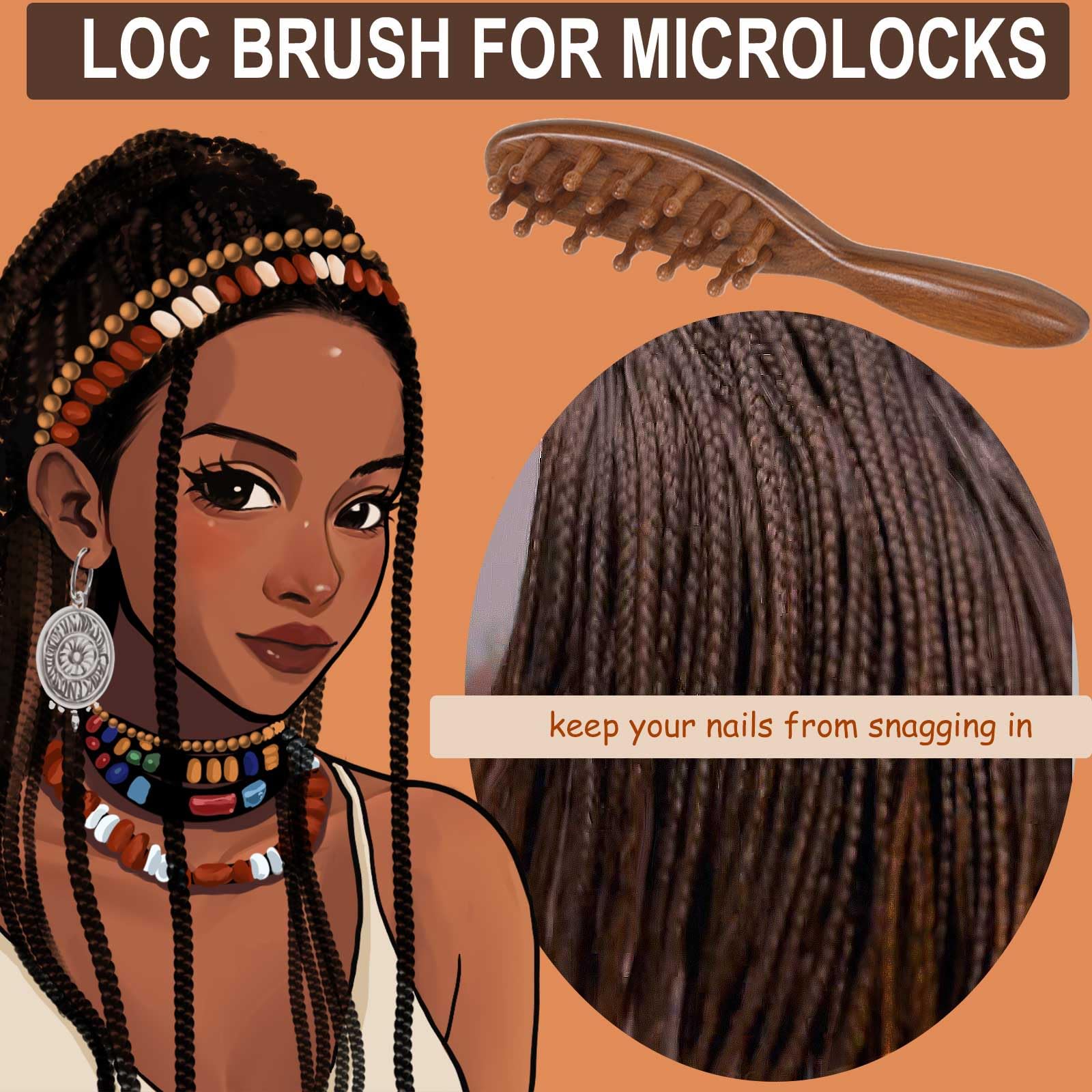 Moreinday loc comb wide-tooth designed for Sisterlocks grooming without snagging.