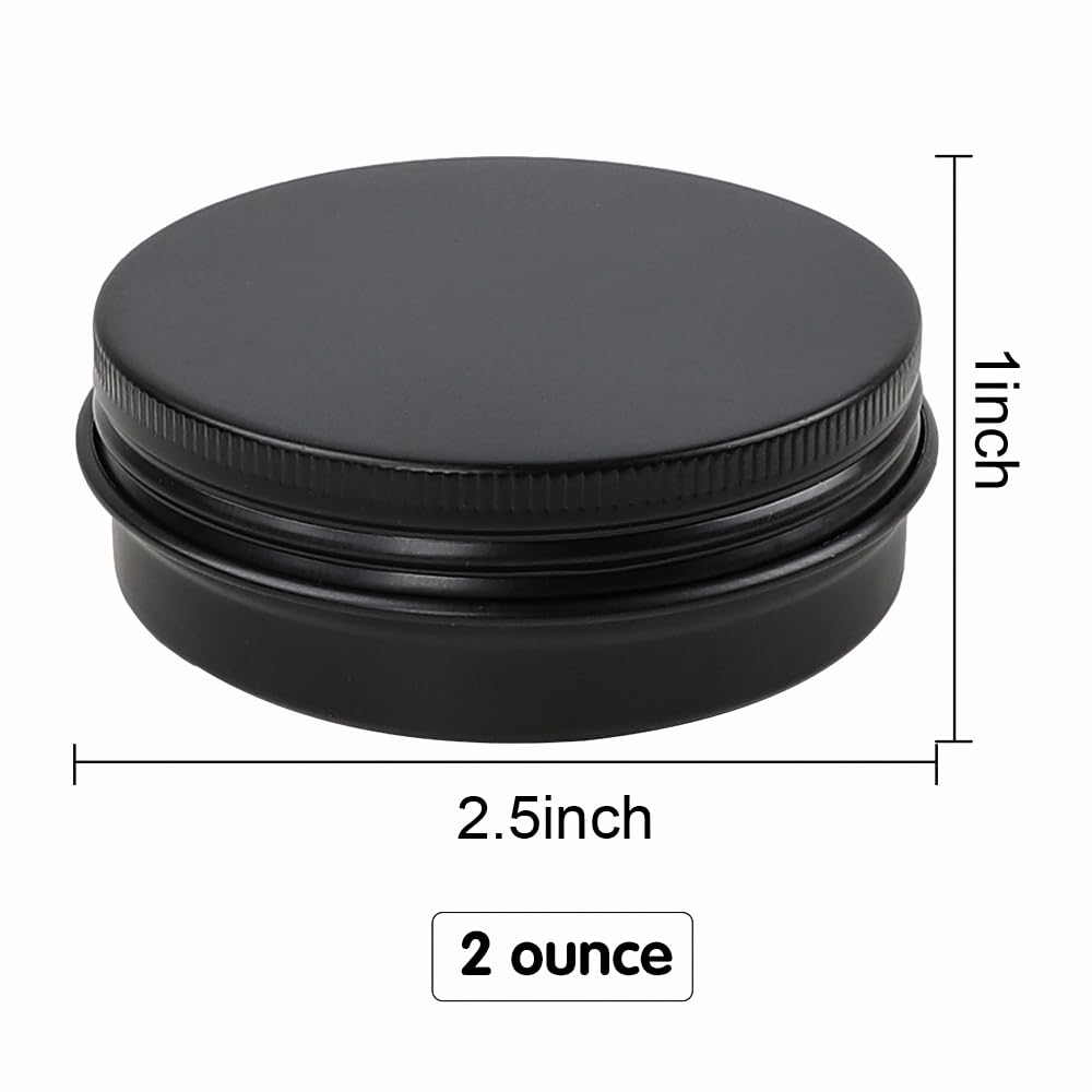 Moretoes black metal round tin is a durable container for cosmetics or samples.
