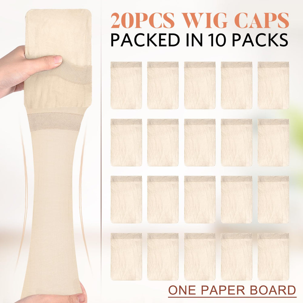 MORGLES wig cap beige closeup material demonstrates breathable nylon for all-day comfort.