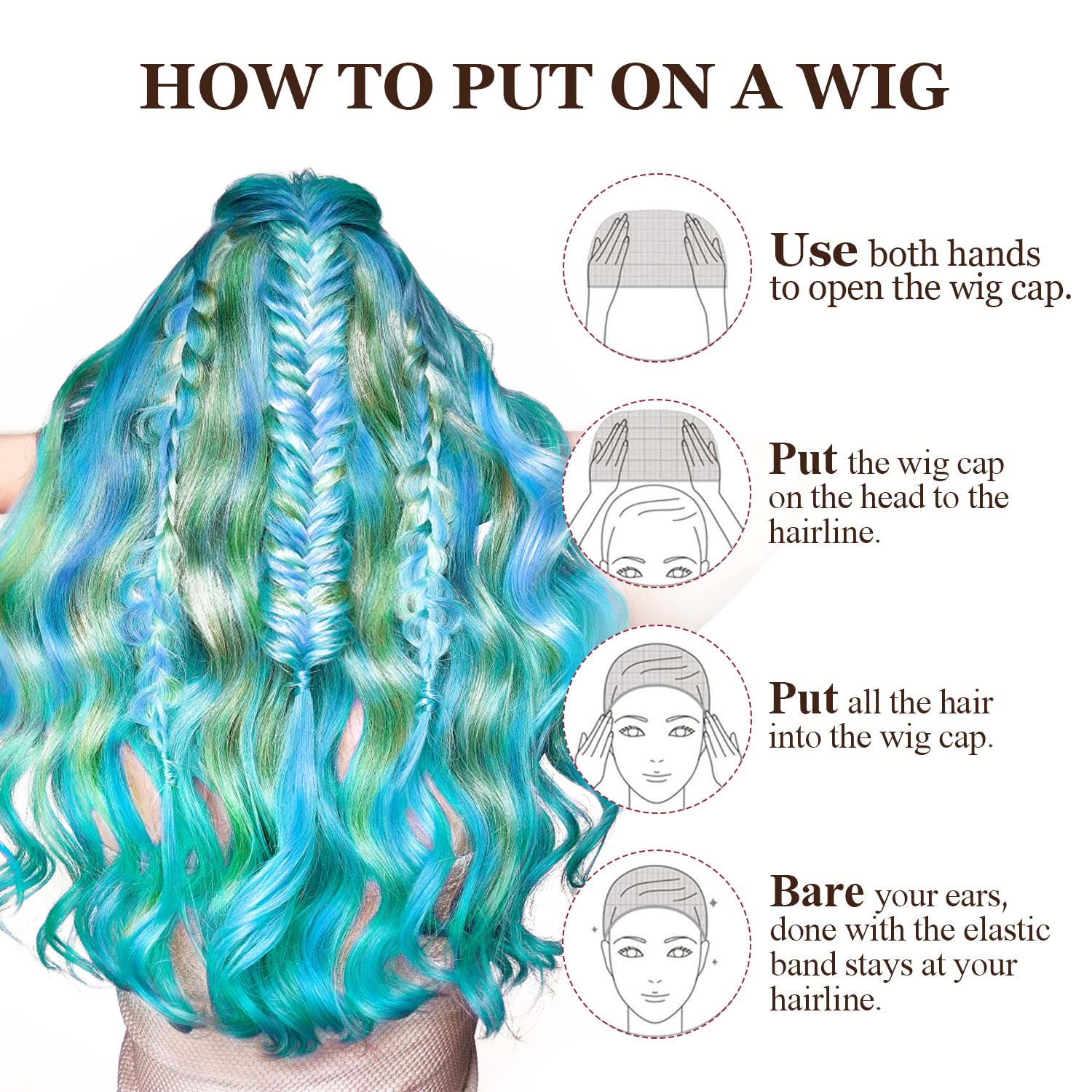 MORGLES wig cap beige ideal for Halloween looks and costume prep.