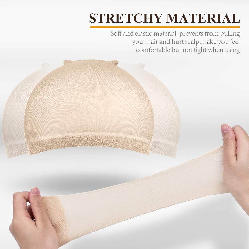 MORGLES wig cap beige packaging view highlights product quality and display potential.