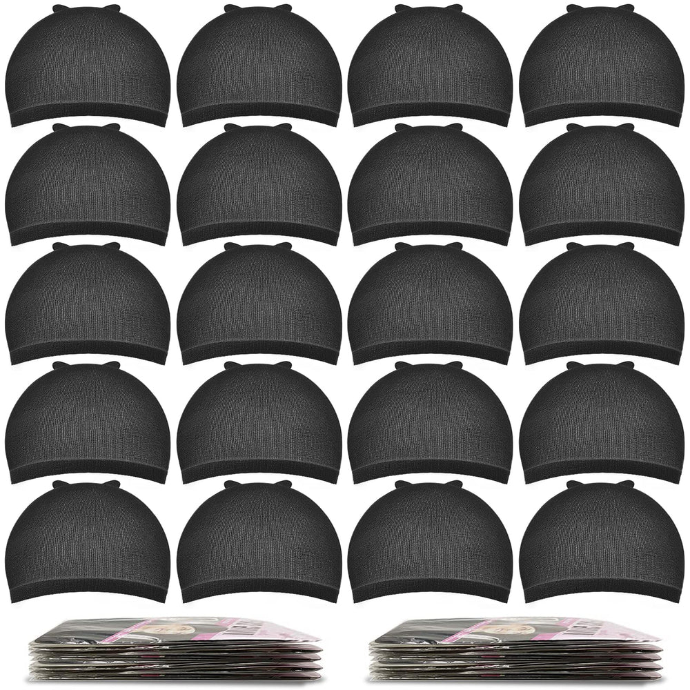 MORGLES 20-pack black wig caps for versatile styles and daily wear