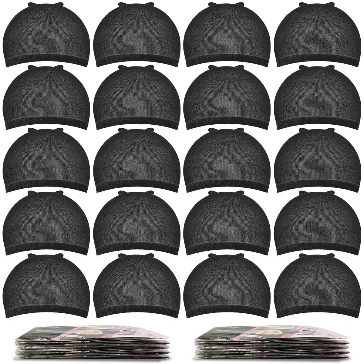 MORGLES 20-pack black wig caps for versatile styles and daily wear