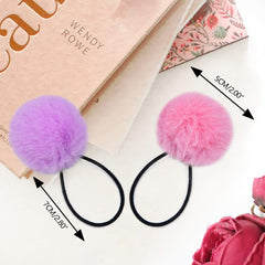 MORGLES 8-color variety pom pom hair ties for versatile outfits