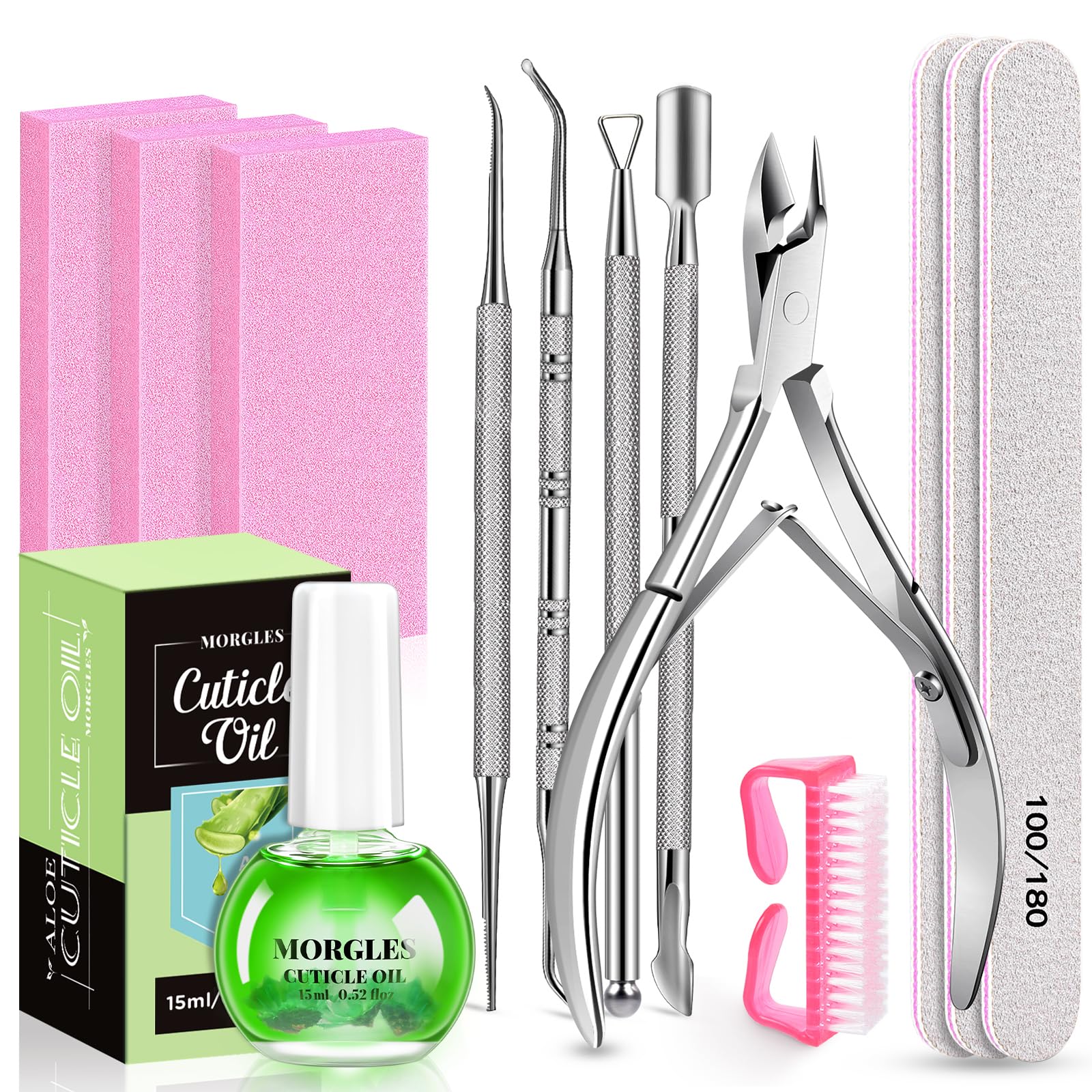 MORGLES aloe cuticle oil bottle for nourishing cuticles and smooth nail prep