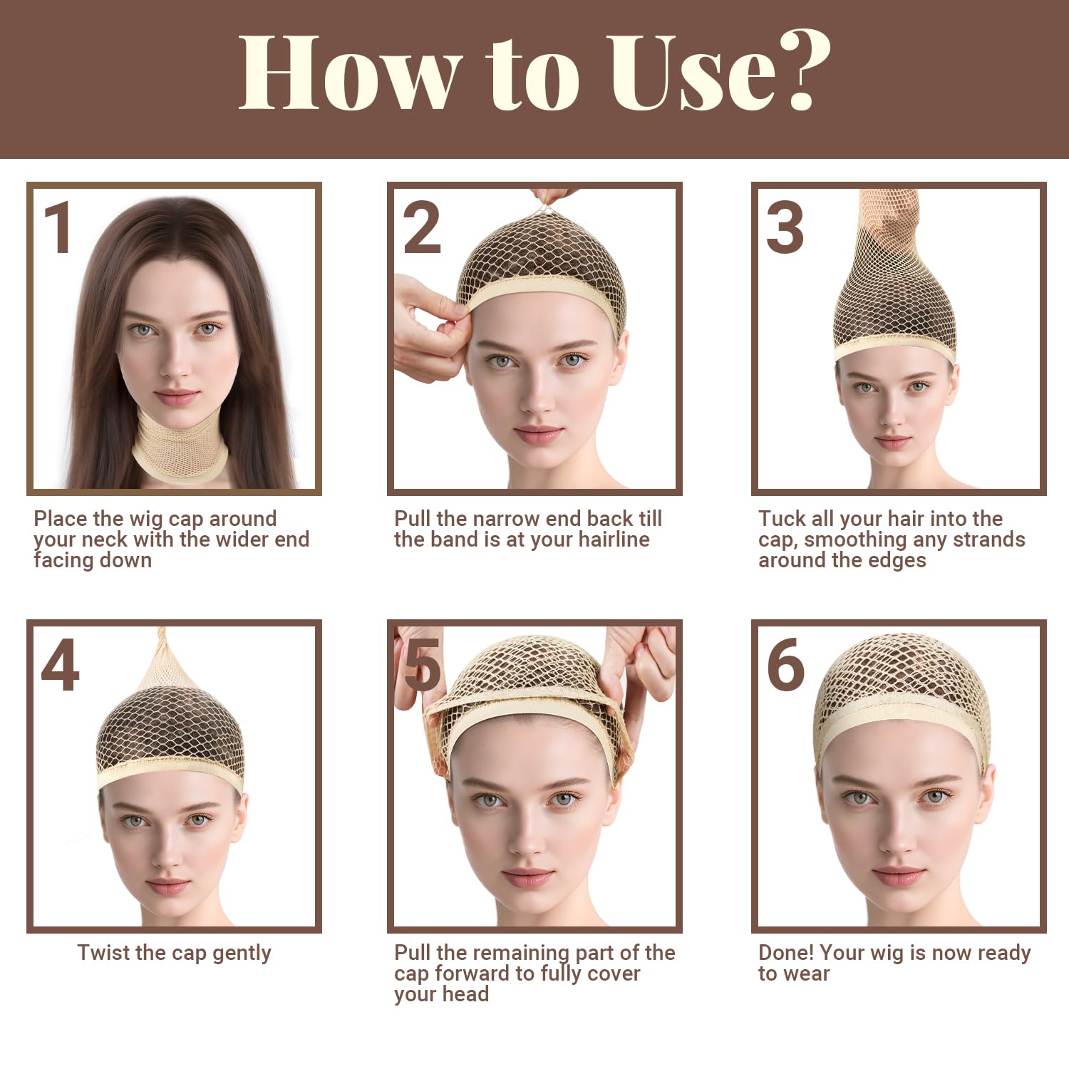MORGLES dual-layer cap provides secure, breathable hair foundation.