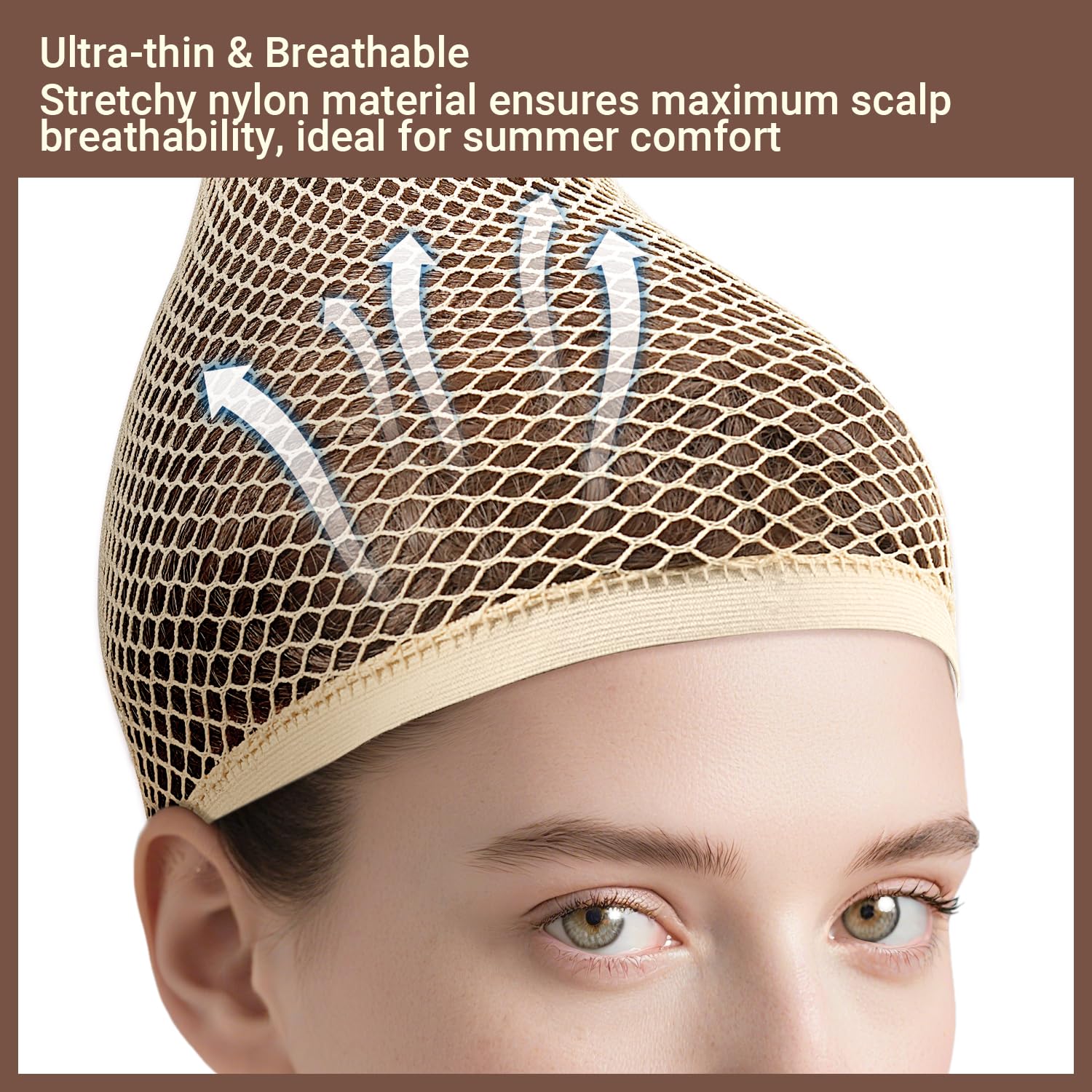 MORGLES wig cap with non-slip elastic band stays in place during activity.