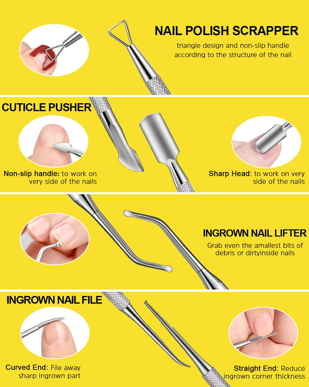 MORGLES Cuticle Scraper and Pusher for edge maintenance.