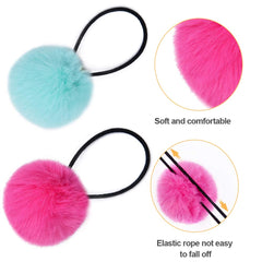 MORGLES elastic band pom pom hair ties maintain shape and grip