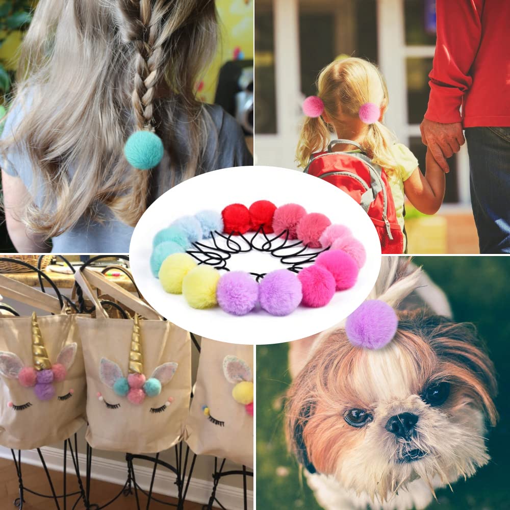 MORGLES pom pom hair ties ideal for kids' daily wear