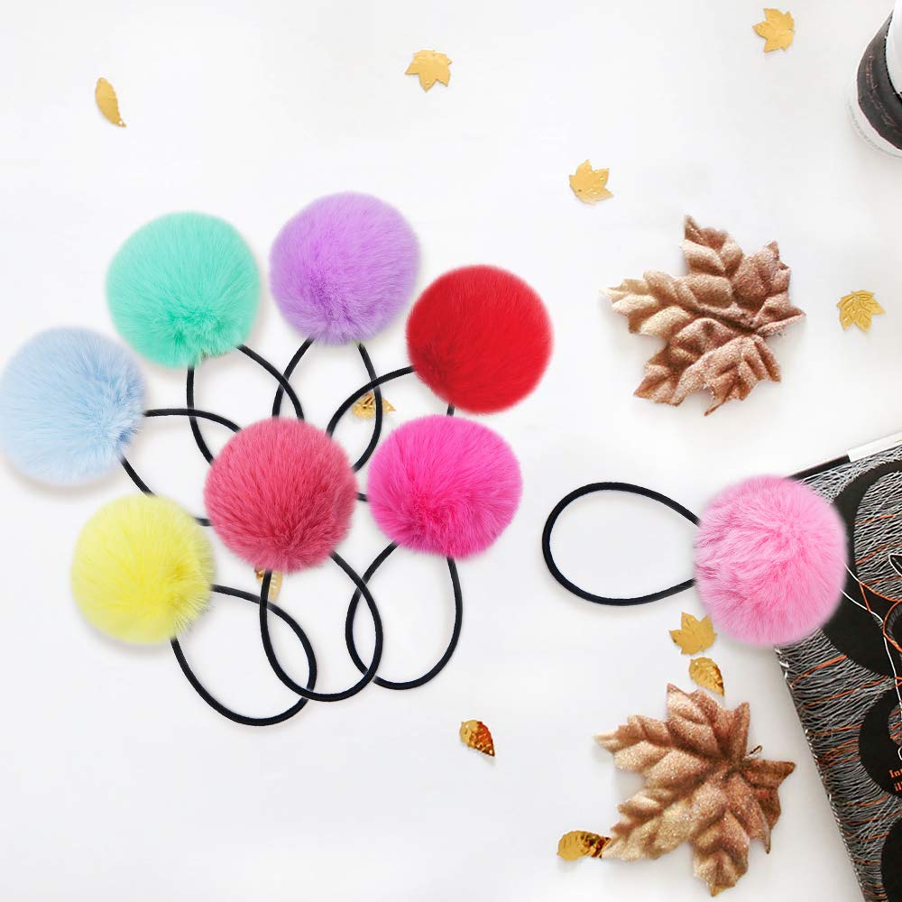 MORGLES compact gift-ready pack of pom pom hair ties