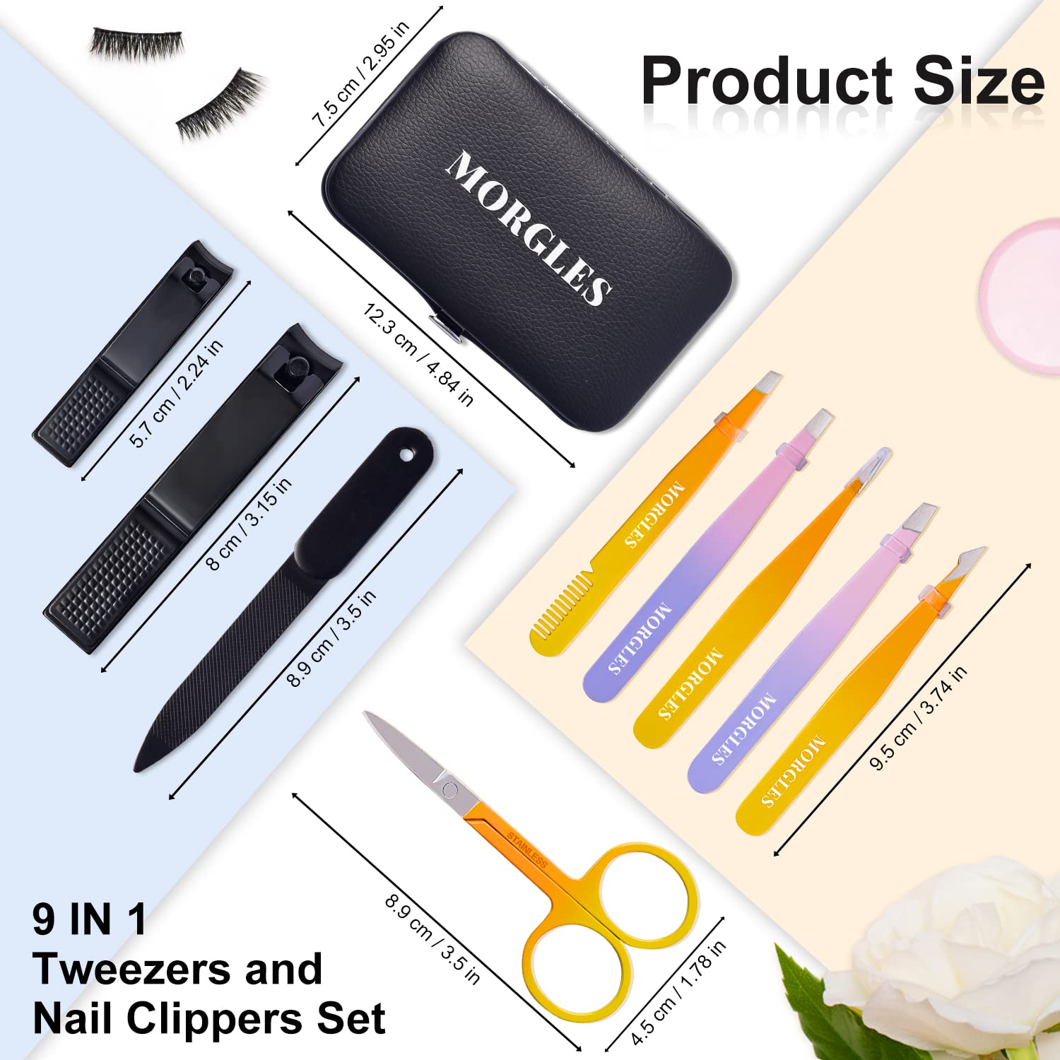 MORGLES slant tweezers designed for stable grip