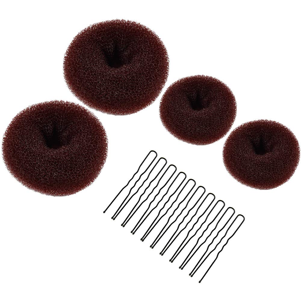 MORGLES set de aros para moño de 4 piezas para peinados rápidos y estables.
